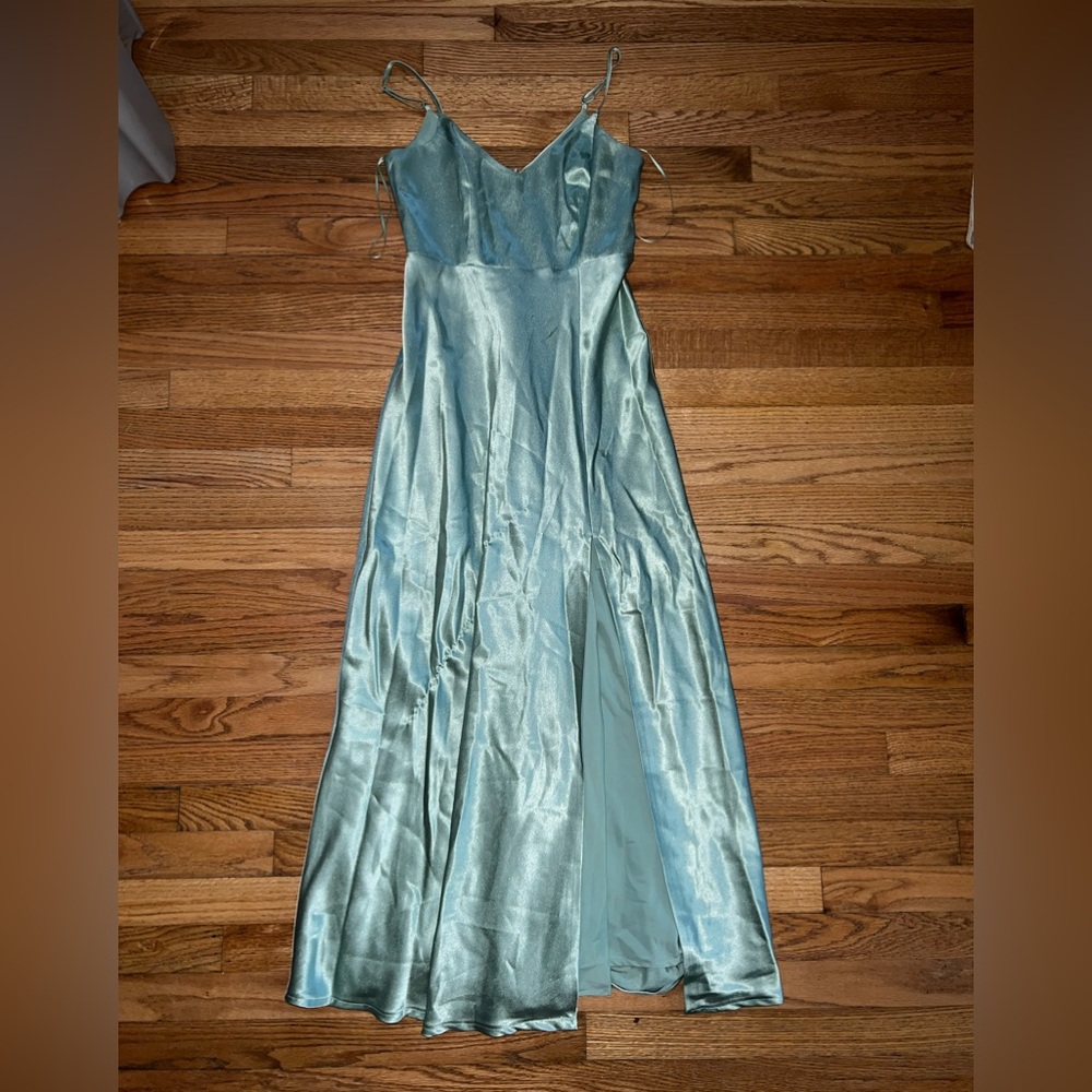 Birdy Grey Satin Dress in Soft Green